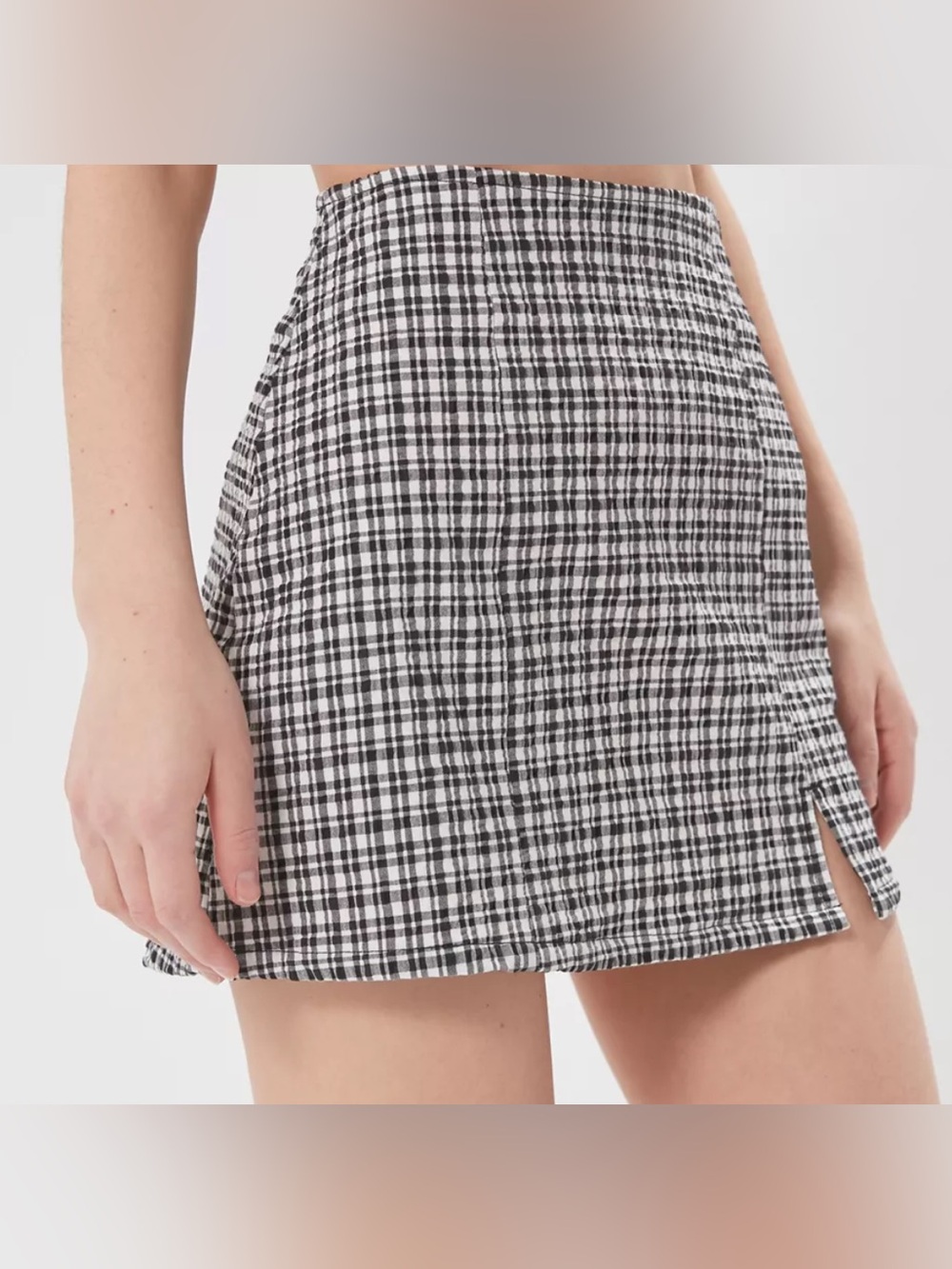 Urban Outfitters BDG Darren Seersucker Notched Mini Skirt